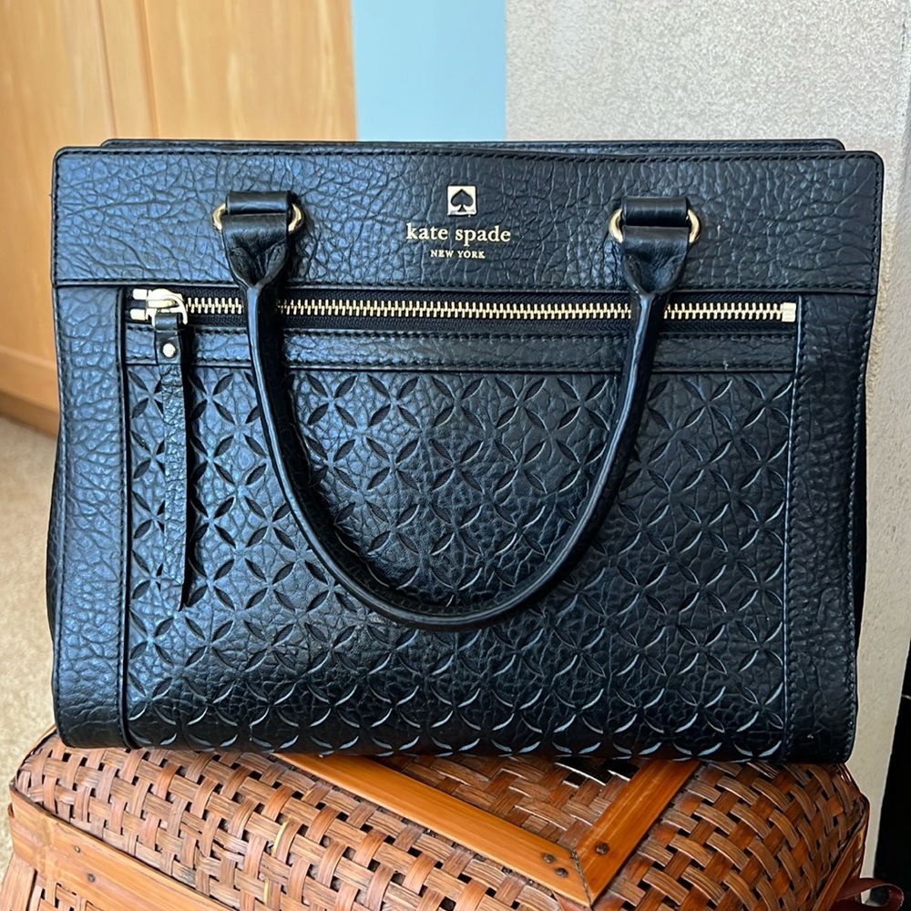 Kate Spade Perrin Lane Romy Black Leather Satchel - Picture 1 of 6